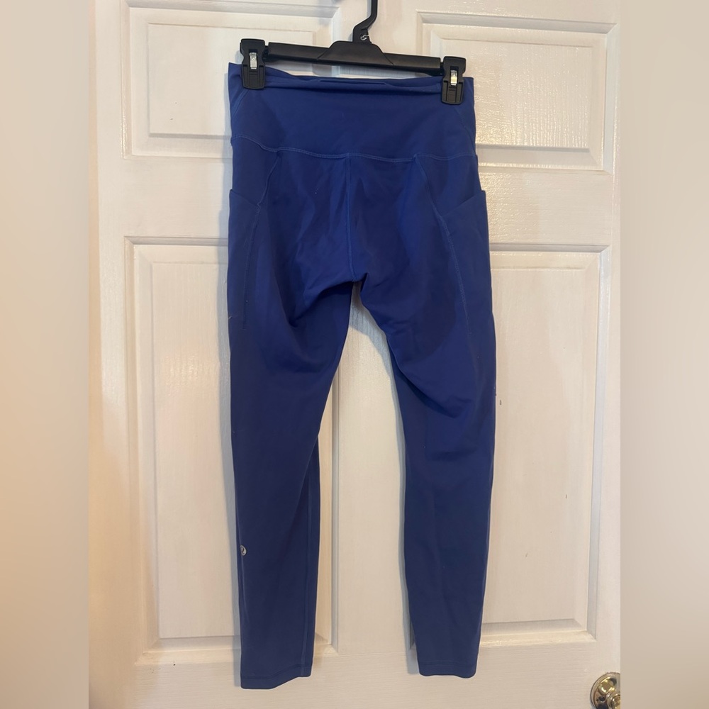 LULULEMON “Wunder Train High-Rise Tights with pockets 25” blue leggings - Picture 7 of 10